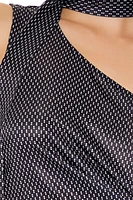 Dotted One-Shoulder Top & Scarf Set