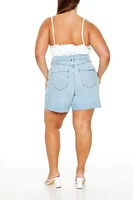 Plus Curvy Denim Bermuda Shorts