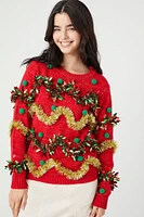 Pom Tinsel Holiday Sweater