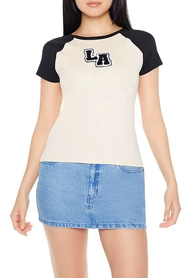 LA Patch Raglan Baby Tee