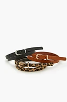 Thin Faux Leather Belt Set