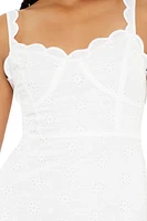 Layered Floral Eyelet Mini Dress