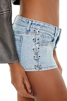 Denim Low-Rise Ring Shorts