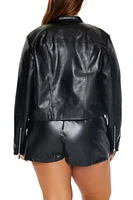 Plus Faux Leather Moto Jacket