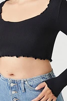Seamless Lettuce-Edge Crop Top