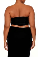 Plus Velvet Bow Tube Top