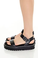 Faux Croc Lug-Sole Sandals