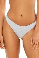 Heathered Mid-Rise Thong Panties