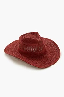 Cutout Straw Cowboy Hat