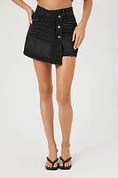 Asymmetrical Denim Mini Skirt