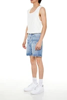 Paisley Mid-Rise Denim Shorts