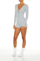 Fitted Ribbed Knit Pajama Romper