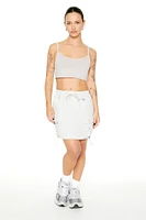 Toggle Drawstring Cargo Mini Skirt