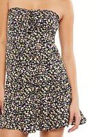 Strapless Ditsy Floral Mini Dress