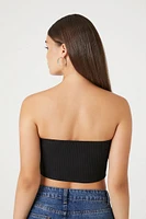 Ribbed Knit Corset Tube Top