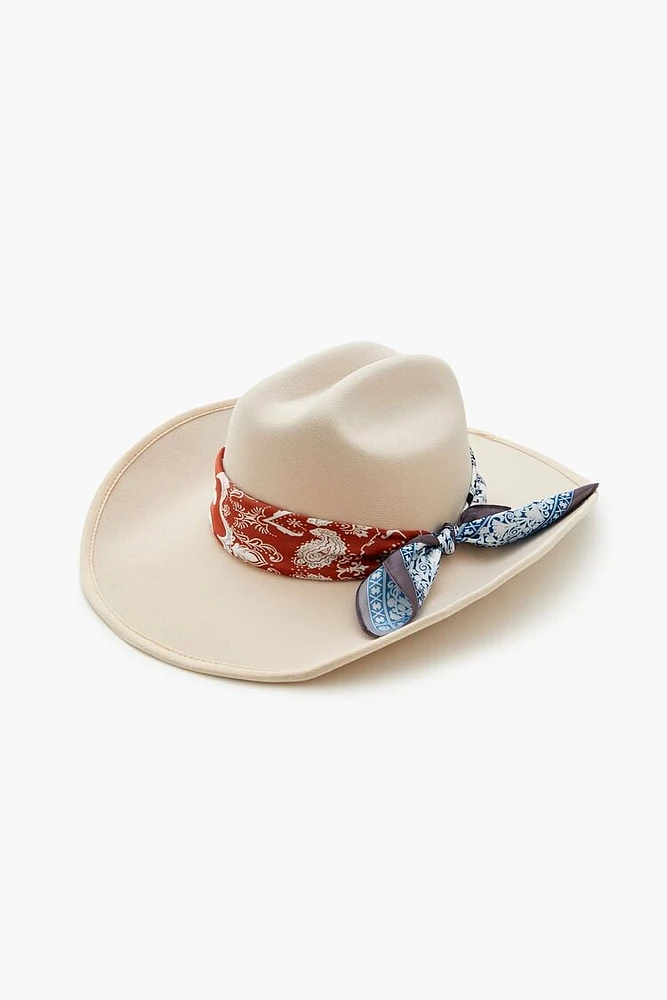 Knotted Paisley-Trim Cowboy Hat