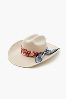 Knotted Paisley-Trim Cowboy Hat