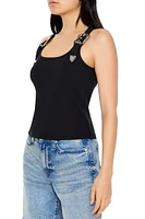 Buckle Rib-Knit Tank Top