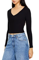 Cropped Long-Sleeve Top