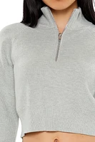 Raglan Half-Zip Cropped Sweater