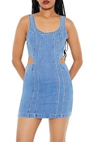 Cutout Denim Mini Tank Dress