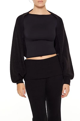 Balloon-Sleeve Shrug Sweater