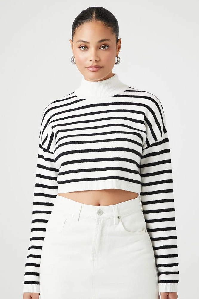 Striped Sweater-Knit Crop Top