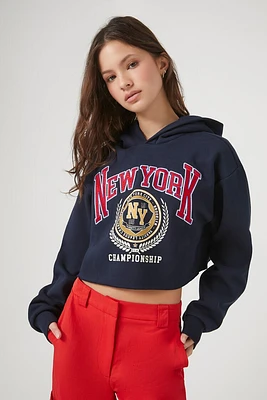 Cropped New York Fleece Hoodie