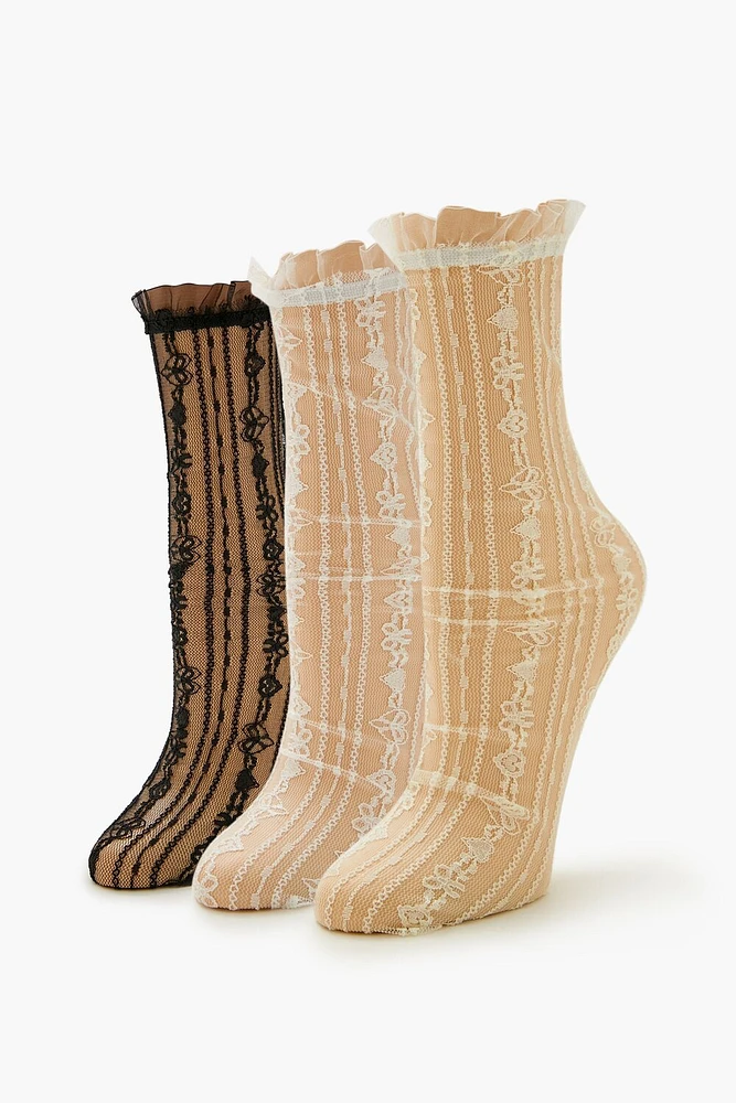 Embroidered Crew Sock Set - 3 pack