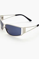 Cutout Rectangular Frame Sunglasses