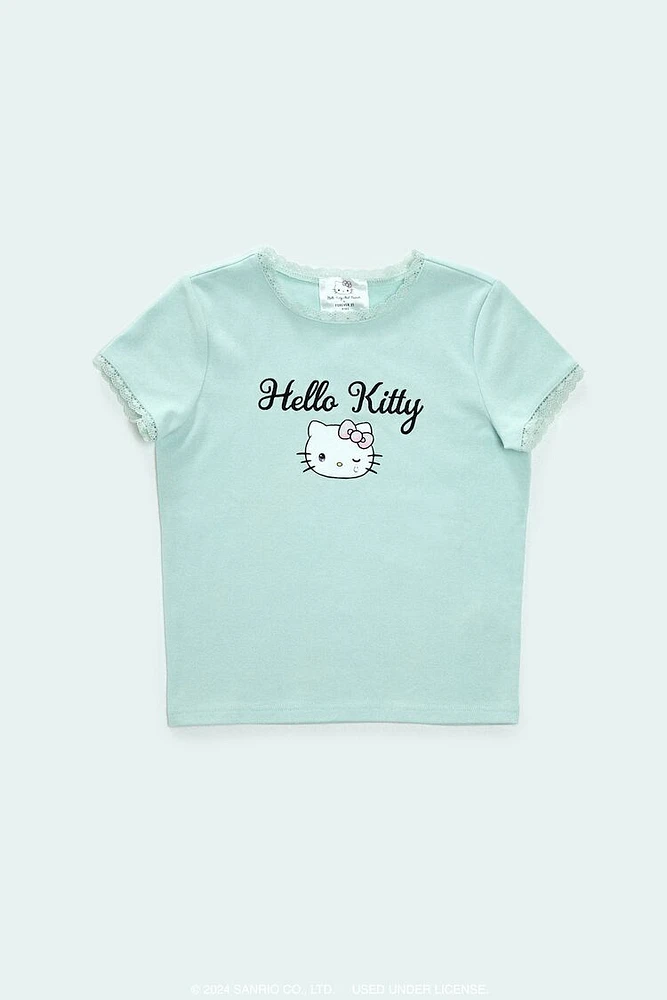 Girls Hello Kitty Lace-Trim Tee (Kids)