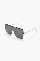 Studded Metal Shield Sunglasses