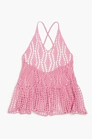 Crochet Swim Cover-Up Mini Dress