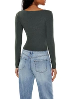 Sweater-Knit Bow Crop Top