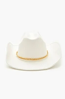 Chain-Trim Brushed Cowboy Hat