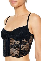 Sheer Lace Underwire Corset Bra