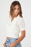 Crochet Sweater-Knit Top & Cami Set