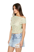 Cropped Sheer Lace Tee