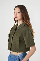 Cropped Nylon Pocket Shirt