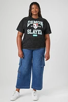 Plus Wide-Leg Cargo Jeans