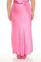 Plus Satin Maxi Skirt