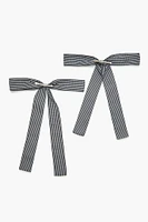 Gingham Bow Gator Hair Clip Set