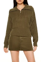 Half-Zip Cable Knit Sweater