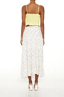 Tiered Floral Print Maxi Skirt