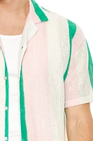 Rib-Knit Striped Drop-Sleeve Shirt