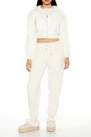 Cropped Fleece Zip-Up Hoodie