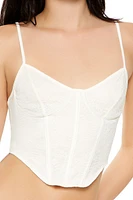 Lace-Up Corset Cropped Cami