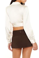 Satin Wrap Crop Top