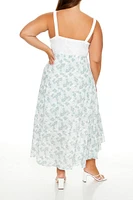 Plus Floral Lace Combo Dress