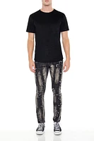 Frayed Cross Skinny Jeans